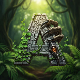 The official logo for the co-op survival game, Atlas Rift: The Obsidian Empire.